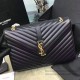 Fake Saint Laurent Classic Large Monogram Shoulder Bag in Black Grained Matelasse 396910 Replica