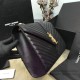 Fake Saint Laurent Classic Large Monogram Shoulder Bag in Black Grained Matelasse 396910 Replica