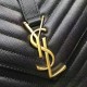 Fake Saint Laurent Classic Large Monogram Shoulder Bag in Black Grained Matelasse 396910 Replica