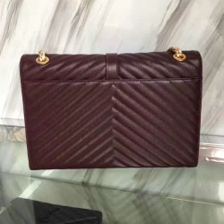 Replica Saint Laurent Monogram Large Grained Chain Shoulder Bag Burgundy Y230310