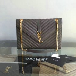 Replica Saint Laurent Monogram Large Grained Chain Shoulder Bag Grey Y230310