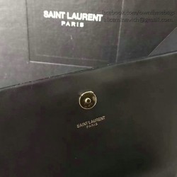 Fake Saint Laurent Monogram Shoulder Bag in Black Leather 354119 Replica