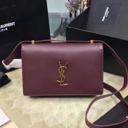 Fake YSL Saint Laurent Dylan Burgundy Calfskin Cross-body Bag 377827 Replica