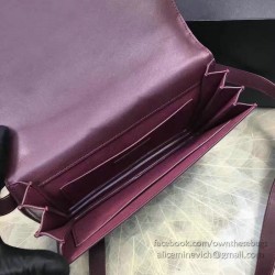 Fake YSL Saint Laurent Dylan Burgundy Calfskin Cross-body Bag 377827 Replica