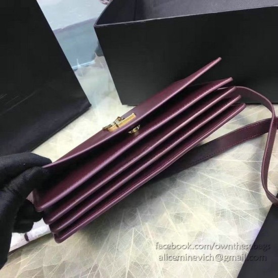 Replica YSL Saint Laurent Dylan Burgundy Calfskin Cross-body Bag 377827 Fake YSL Saint Laurent Dylan Burgundy Calfskin Cross-body Bag 377827 Replica