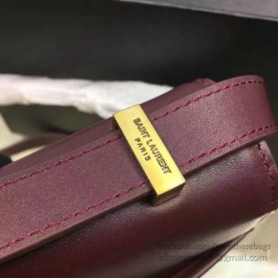 Replica YSL Saint Laurent Dylan Burgundy Calfskin Cross-body Bag 377827 Fake YSL Saint Laurent Dylan Burgundy Calfskin Cross-body Bag 377827 Replica