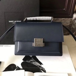 Fake YSL Saint Laurent Medium Bellechasse Bag in Blue Leather 482051 Replica
