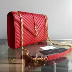 Fake YSL Saint Laurent Monogram Large Kate Chain Shoulder Bag Red Y231220 Replica