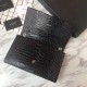 Fake YSL Saint Laurent Medium Kate Monogram Tassel Croco Leather Shoulder Bag Black Silver Replica Replica YSL Saint Laurent Medium Kate Monogram Tassel Croco Leather Shoulder Bag Black Silver