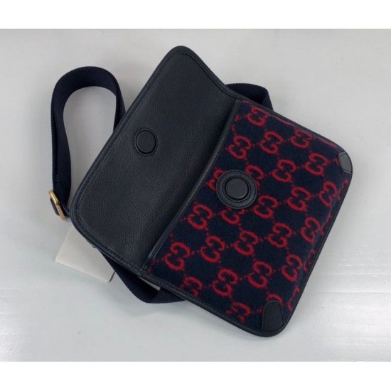 Fake Gucci GG Wool Belt Bag 598181 Blue / Red Replica Fake Gucci GG Wool Belt Bag 598181 Blue / Red Replica