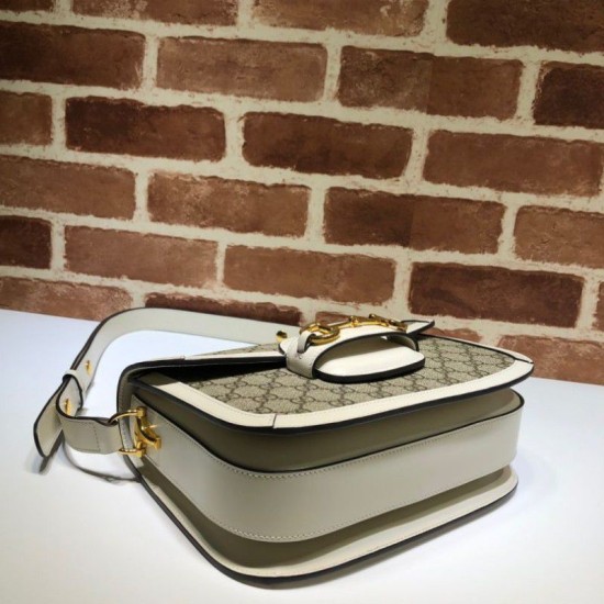 Replica Gucci 1955 Horsebit Small Shoulder Bag 602204 White Replica Gucci 1955 Horsebit Small Shoulder Bag 602204 White