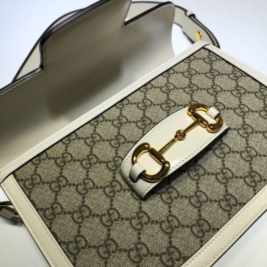 Replica Gucci 1955 Horsebit Small Shoulder Bag 602204 White Replica Gucci 1955 Horsebit Small Shoulder Bag 602204 White