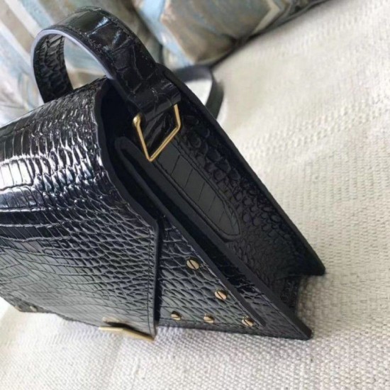 Replica YSL Saint Laurent Margaux Satchel Crocodile Embossed Black Replica YSL Saint Laurent Margaux Satchel Crocodile Embossed Black