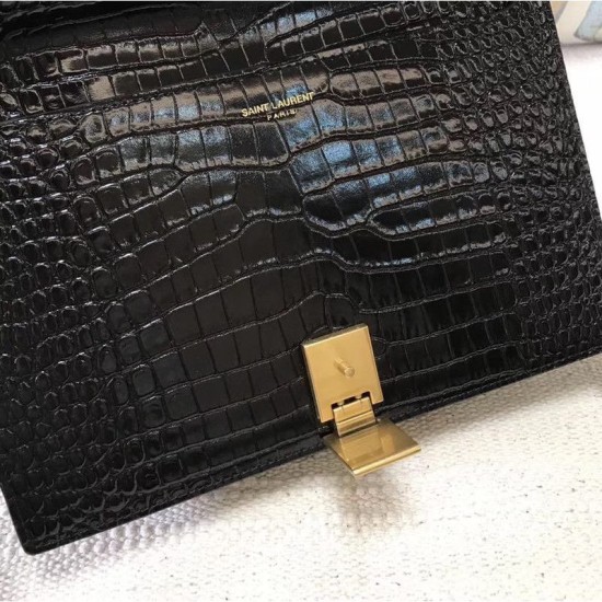 Replica YSL Saint Laurent Margaux Satchel Crocodile Embossed Black Replica YSL Saint Laurent Margaux Satchel Crocodile Embossed Black