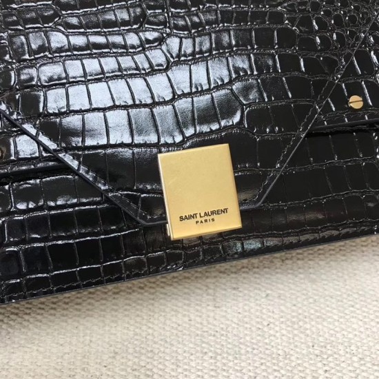 Replica YSL Saint Laurent Margaux Satchel Crocodile Embossed Black Replica YSL Saint Laurent Margaux Satchel Crocodile Embossed Black