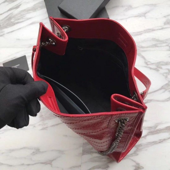 Replica YSL Saint Lauren Niki Medium Shopping Bag Crinkled Vintage Leather Red Fake YSL Saint Lauren Niki Medium Shopping Bag Crinkled Vintage Leather Red Replica