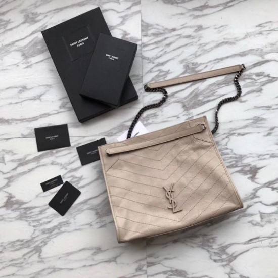 Replica YSL Saint Lauren Niki Medium Shopping Bag Crinkled Vintage Leather Gray Replica YSL Saint Lauren Niki Medium Shopping Bag Crinkled Vintage Leather Gray