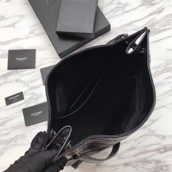 Replica YSL Saint Lauren Niki Medium Shopping Bag Crinkled Vintage Leather Black Replica YSL Saint Lauren Niki Medium Shopping Bag Crinkled Vintage Leather Black