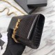 Fake YSL Saint Laurent Mini Kate Chain Wallet Crocodile Embossed Leather Black Gold Hardware Replica Replica YSL Saint Laurent Mini Kate Chain Wallet Crocodile Embossed Leather Black Gold Hardware