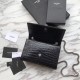 Fake YSL Saint Laurent Mini Kate Chain Wallet Crocodile Embossed Leather Black Silver Hardware Replica Replica YSL Saint Laurent Mini Kate Chain Wallet Crocodile Embossed Leather Black Silver Hardware