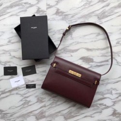 Fake YSL Saint Laurent Manhattan Baguette Top Handle Bag Brown Replica
