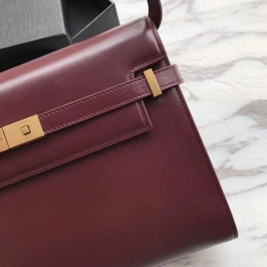 Fake YSL Saint Laurent Manhattan Baguette Top Handle Bag Brown Replica