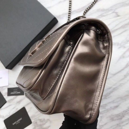 Replica YSL Saint Laurent Medium Niki Chain Bag Gray Fake YSL Saint Laurent Medium Niki Chain Bag Gray Replica