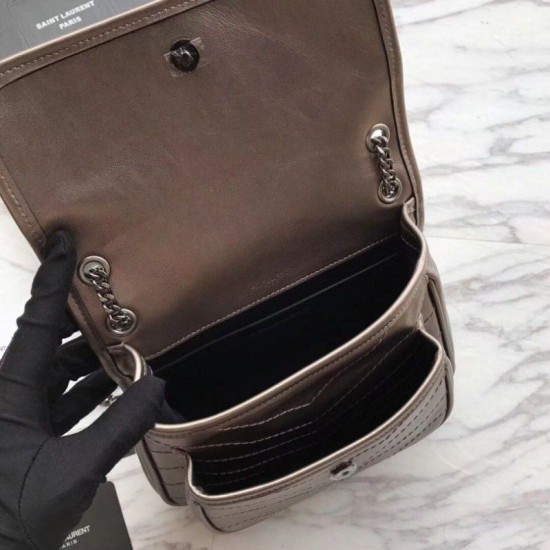 Replica YSL Saint Laurent Medium Niki Chain Bag Gray Fake YSL Saint Laurent Medium Niki Chain Bag Gray Replica