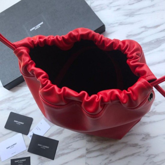 Replica YSL Saint Laurent Teddy Bucket Bag Red