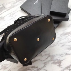 Replica YSL Saint Laurent Teddy Bucket Bag Matte leather Black