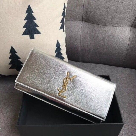 Replica YSL Saint Laurent Classic Clutch Silver Replica YSL Saint Laurent Classic Clutch Silver