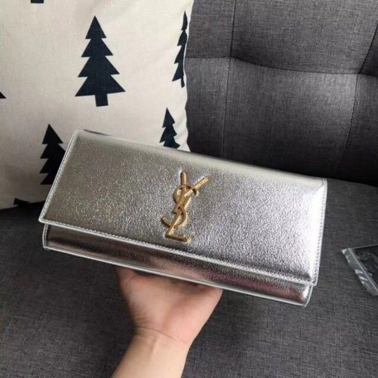 Replica YSL Saint Laurent Classic Clutch Silver Replica YSL Saint Laurent Classic Clutch Silver