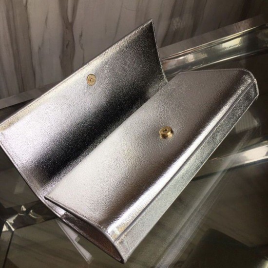 Replica YSL Saint Laurent Classic Clutch Silver Replica YSL Saint Laurent Classic Clutch Silver