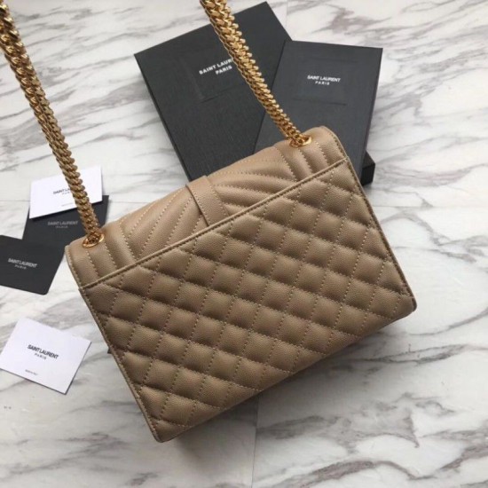 Replica YSL Saint Laurent Envelope Small Bag Grain Embossed Apricot Replica YSL Saint Laurent Envelope Small Bag Grain Embossed Apricot