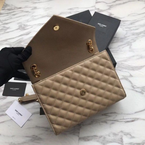 Replica YSL Saint Laurent Envelope Small Bag Grain Embossed Apricot Replica YSL Saint Laurent Envelope Small Bag Grain Embossed Apricot