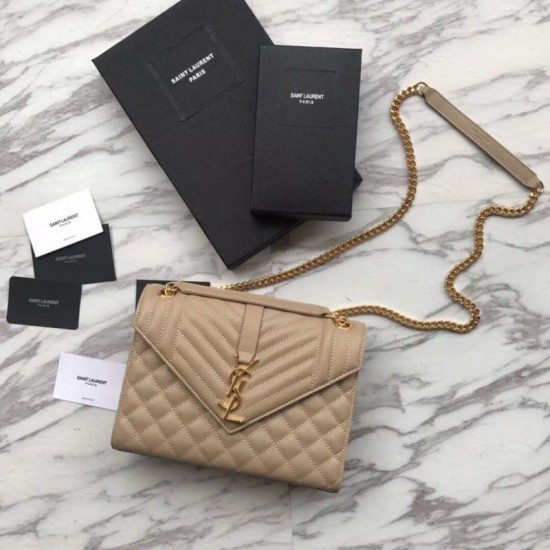 Replica YSL Saint Laurent Envelope Small Bag Grain Embossed Apricot Replica YSL Saint Laurent Envelope Small Bag Grain Embossed Apricot