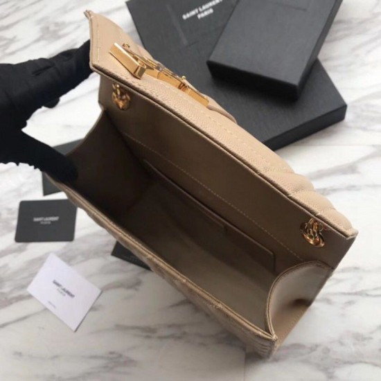 Replica YSL Saint Laurent Envelope Small Bag Grain Embossed Apricot Replica YSL Saint Laurent Envelope Small Bag Grain Embossed Apricot