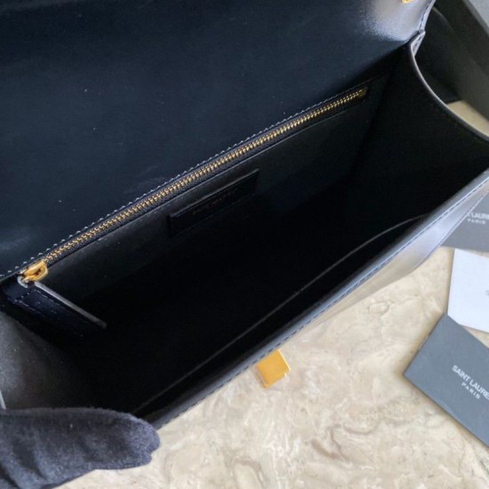 Fake YSL Saint Laurent Carre Satchel Monogram Bag Black Replica Replica YSL Saint Laurent Carre Satchel Monogram Bag Black