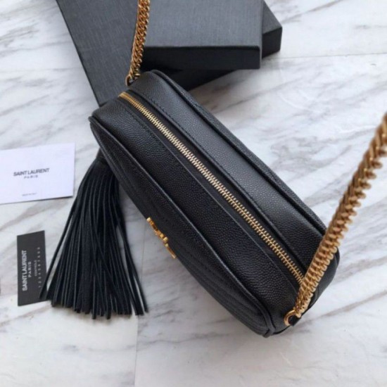 Replica YSL Saint Laurent LouLou Chain Bag Black Replica YSL Saint Laurent LouLou Chain Bag Black