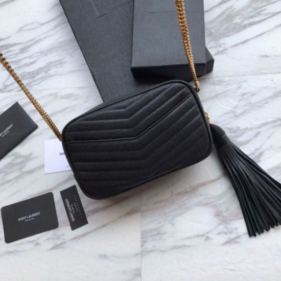 Replica YSL Saint Laurent LouLou Chain Bag Black Replica YSL Saint Laurent LouLou Chain Bag Black