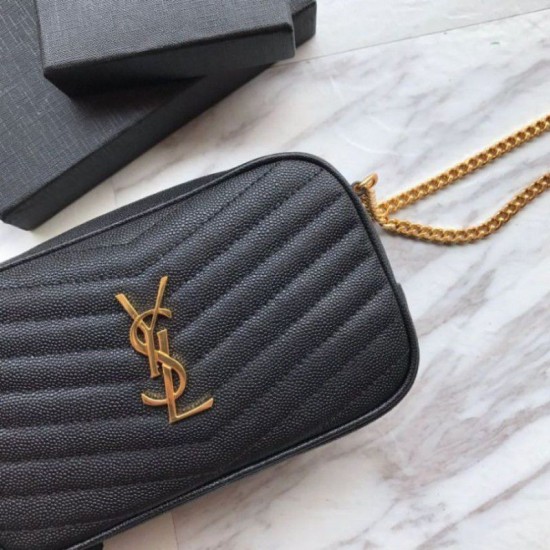 Replica YSL Saint Laurent LouLou Chain Bag Black Replica YSL Saint Laurent LouLou Chain Bag Black