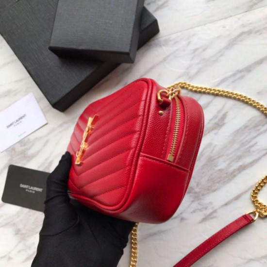 Replica YSL Saint Laurent LouLou Chain Bag Red Fake YSL Saint Laurent LouLou Chain Bag Red Replica