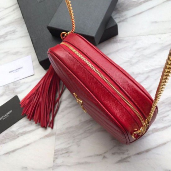 Replica YSL Saint Laurent LouLou Chain Bag Red Fake YSL Saint Laurent LouLou Chain Bag Red Replica