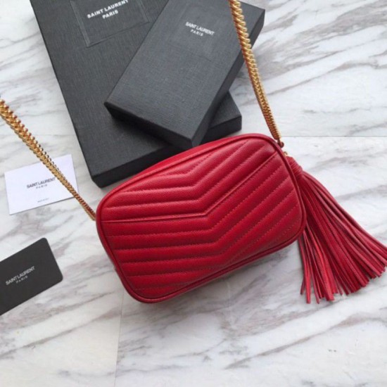Replica YSL Saint Laurent LouLou Chain Bag Red Fake YSL Saint Laurent LouLou Chain Bag Red Replica