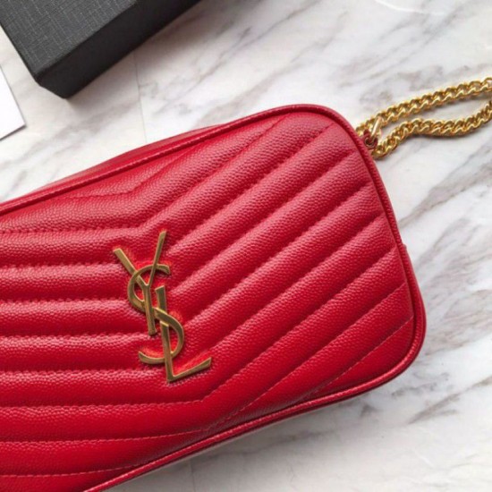 Replica YSL Saint Laurent LouLou Chain Bag Red Fake YSL Saint Laurent LouLou Chain Bag Red Replica