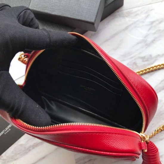 Replica YSL Saint Laurent LouLou Chain Bag Red Fake YSL Saint Laurent LouLou Chain Bag Red Replica