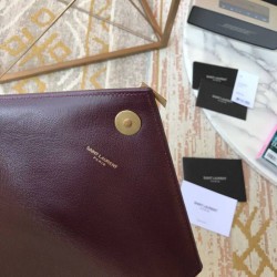 Replica YSL Saint Laurent Medium College Monogram Shoulder Bag Grained Matelasse Claret