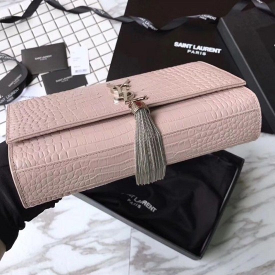 Replica YSL Saint Laurent Medium Kate Monogram Tassel Croco Leather Shoulder Bag Apricot Replica YSL Saint Laurent Medium Kate Monogram Tassel Croco Leather Shoulder Bag Apricot