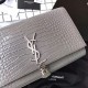 Replica YSL Saint Laurent Medium Kate Monogram Tassel Croco Leather Shoulder Bag Gray Replica YSL Saint Laurent Medium Kate Monogram Tassel Croco Leather Shoulder Bag Gray