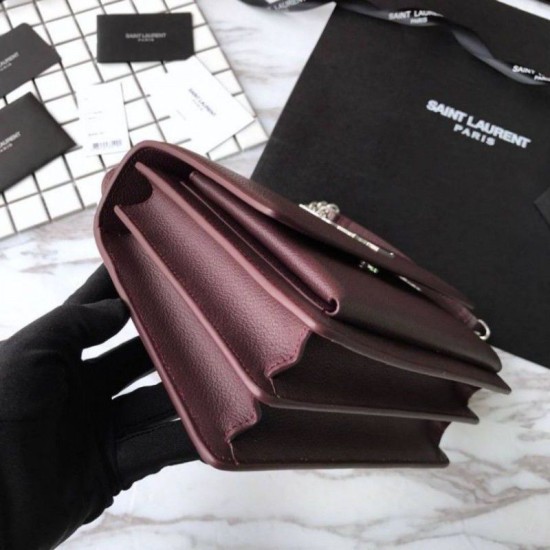 Replica YSL Saint Laurent Medium Sunset Bag Bordeaux